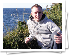 Photo of Greg at Watermouth Cove in June 2008