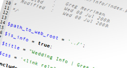 Screenshot of PHP code