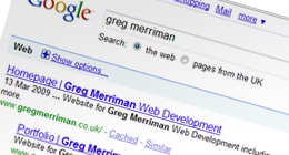 Screenshot of search results page