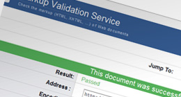Screenshot of validation results page