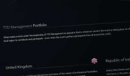 Small screenshot of TTD Management website